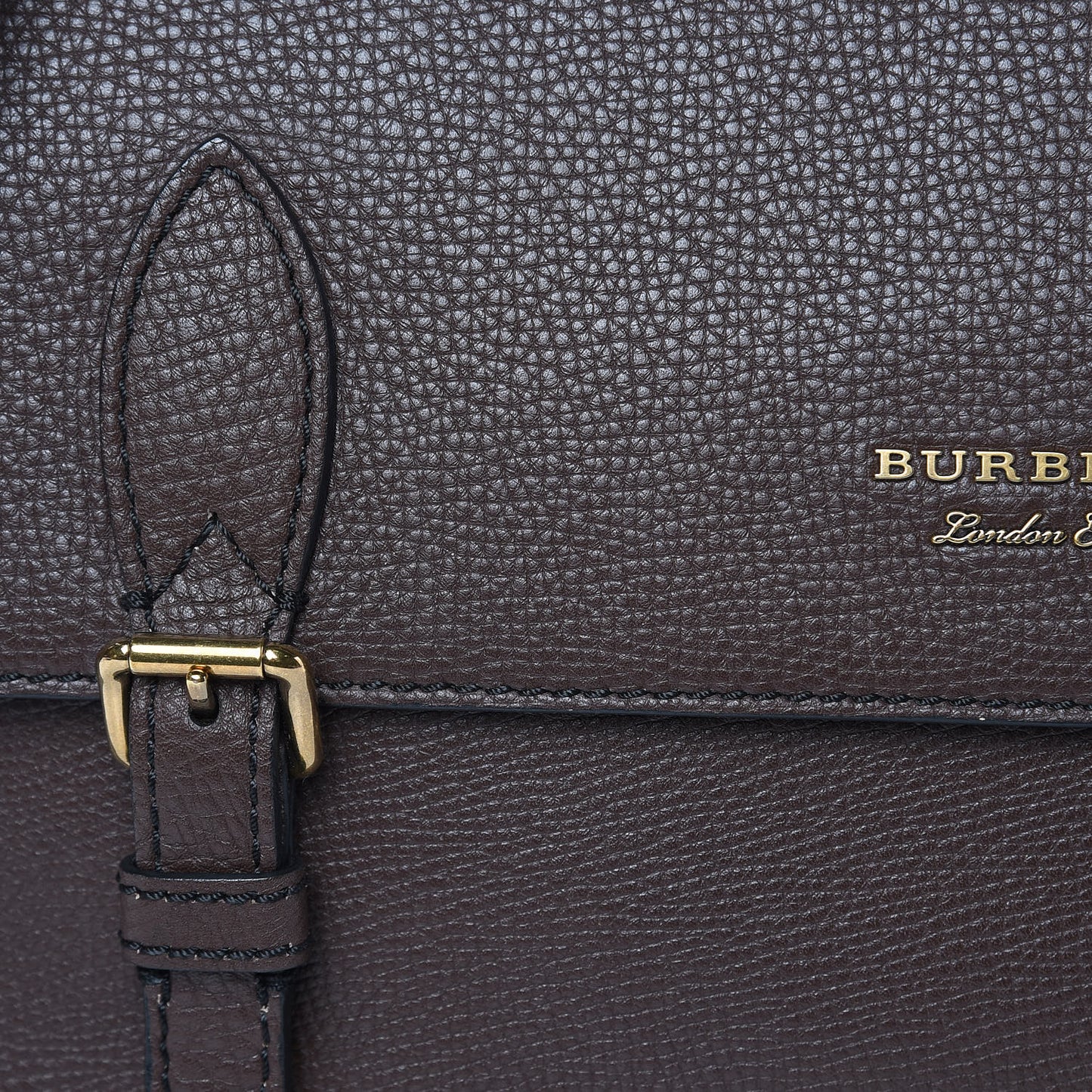 Grainy Calfskin House Check Ethan Satchel Oak Brown