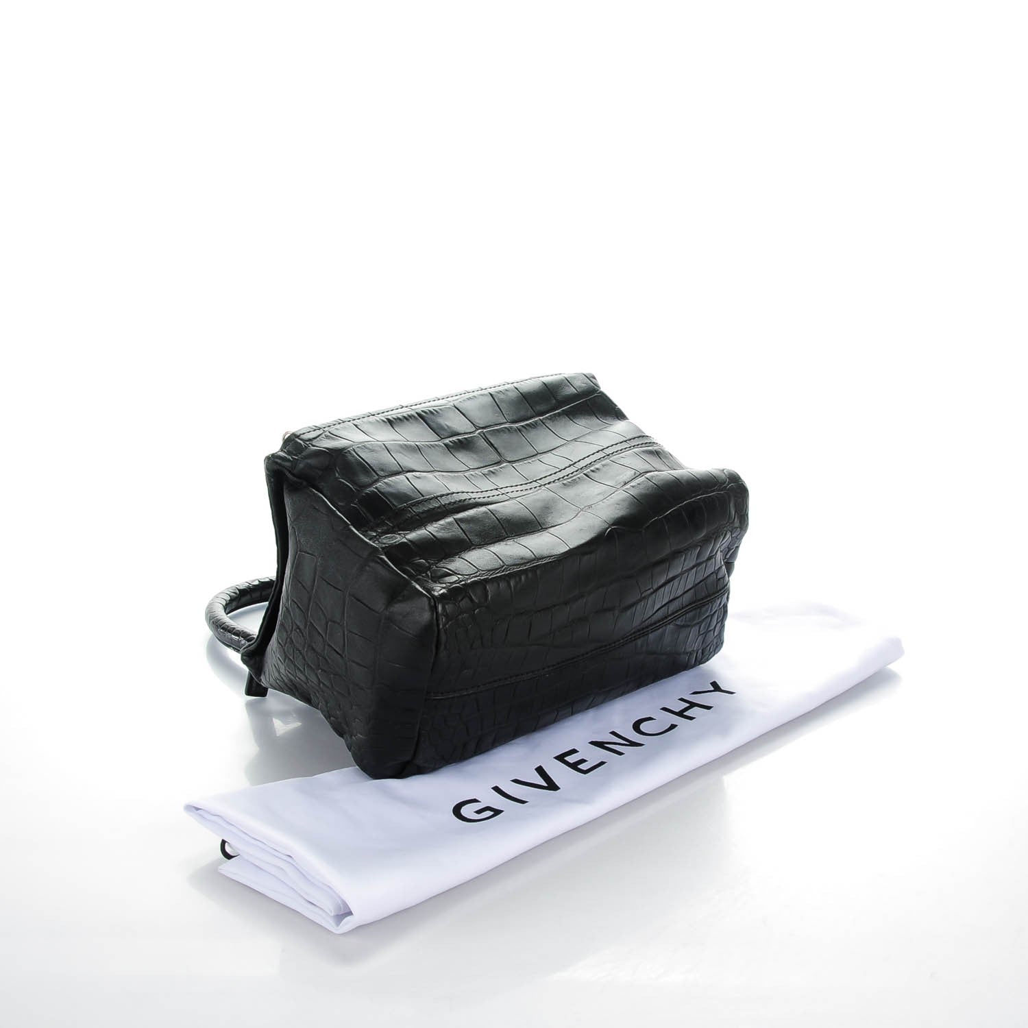 Givenchy Calfskin Crocodile Embossed Small Pandora Black 4 of 7