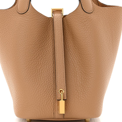Hermes Taurillon Clemence Picotin Lock 18 PM Chai 7 of 9