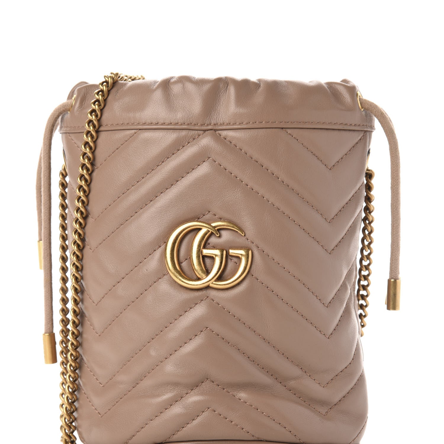 Gucci Calfskin Matelasse Mini GG Marmont 2.0 Bucket Bag Porcelain Rose 12 of 14
