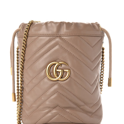 Gucci Calfskin Matelasse Mini GG Marmont 2.0 Bucket Bag Porcelain Rose 12 of 14