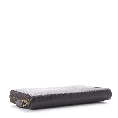 Gucci Dollar Calfskin Boar Effect GG Marmont Zip Around Wallet Dark Cocoa 3 of 8
