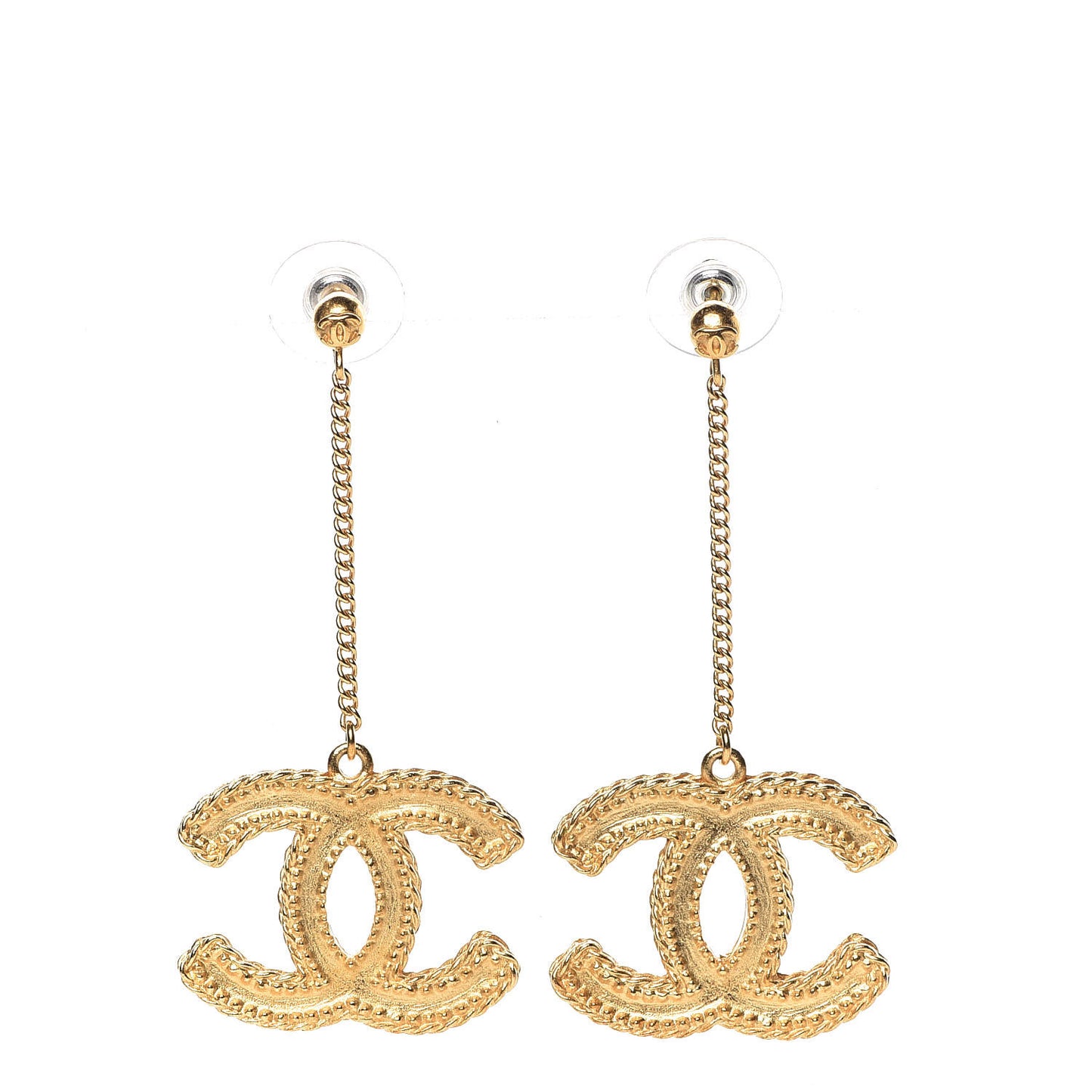 CC Drop Earrings Matte Gold