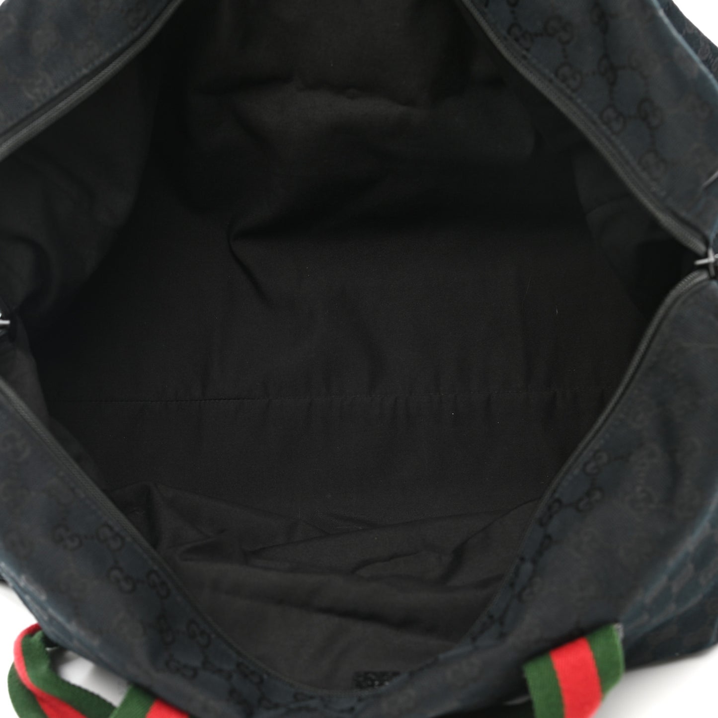 GG Monogram Web Large Collapsible Carry On Duffle Bag Black