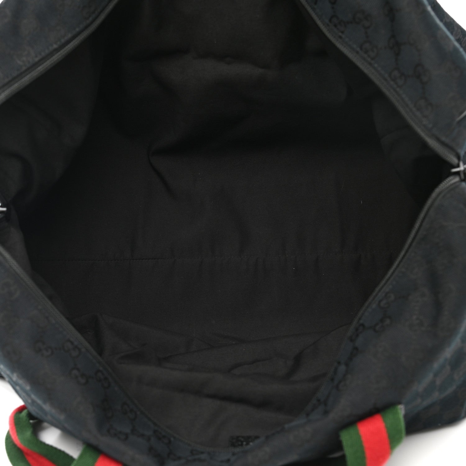 Gucci GG Monogram Web Large Collapsible Carry On Duffle Bag Black 4 of 9