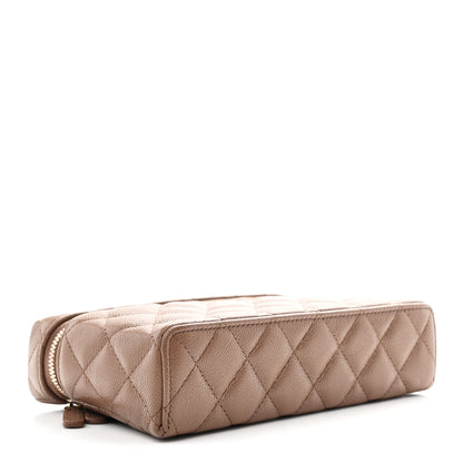 Chanel Caviar Quilted Top Handle Slim Vanity With Chain Dark Beige 4 of 11