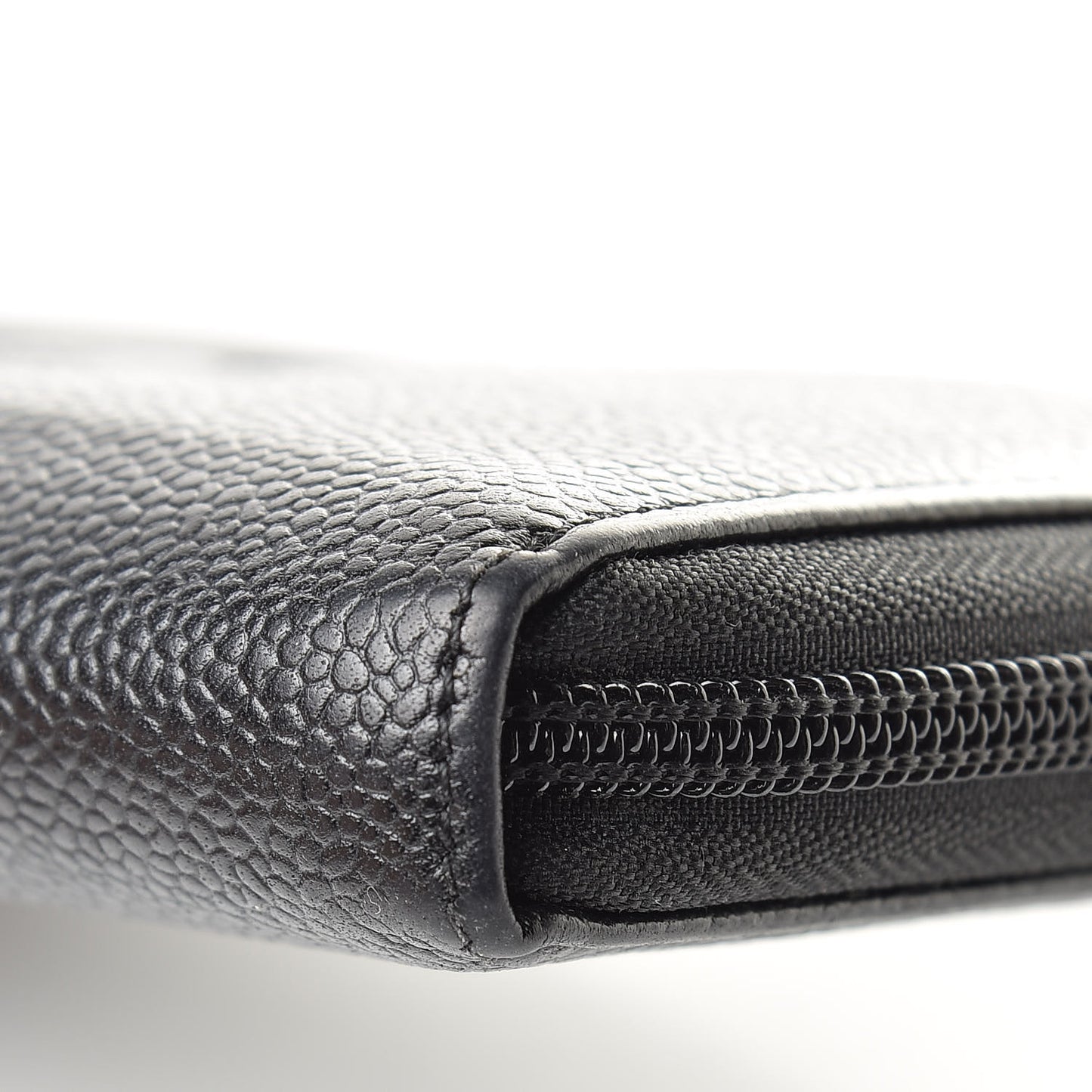 Caviar Large Timeless CC Zip Around Wallet Black