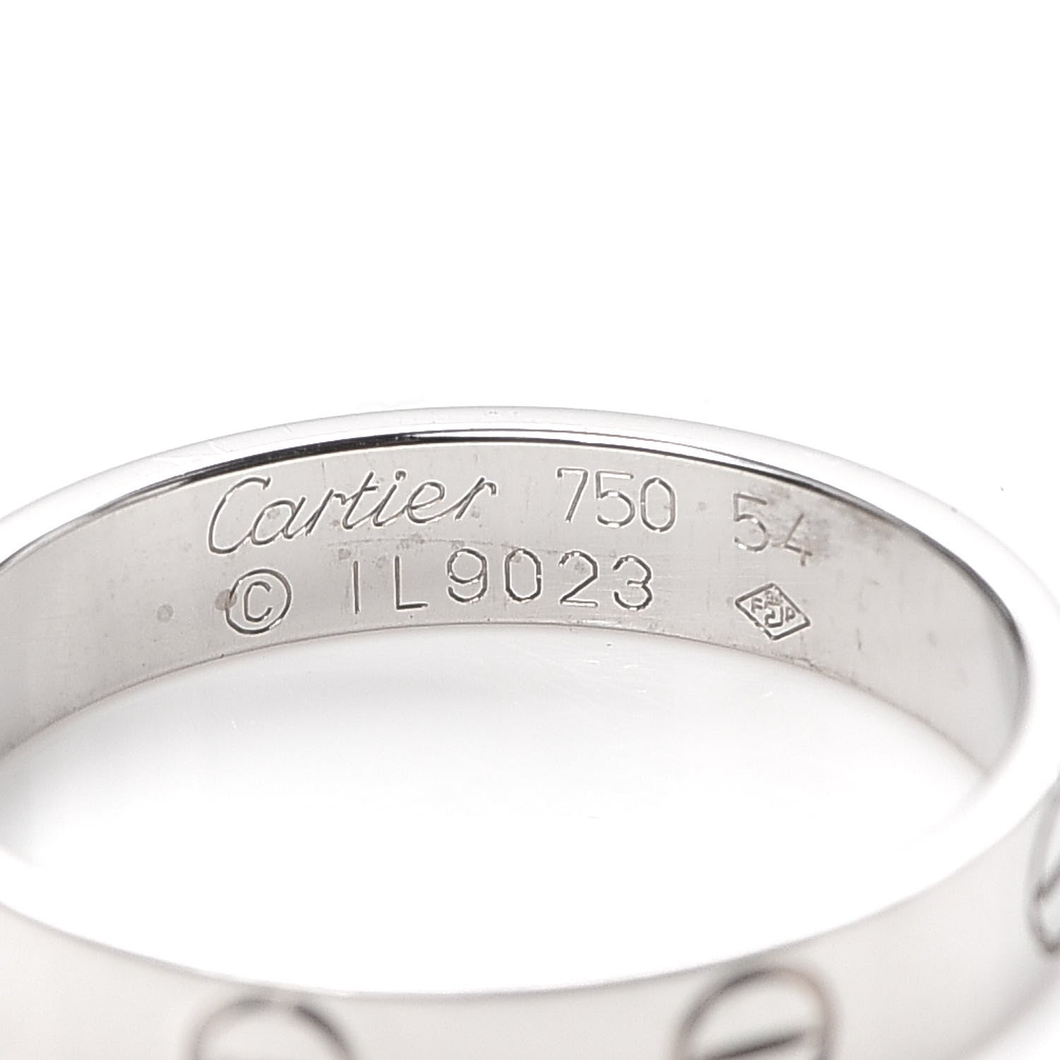 Cartier 18K White Gold 3.5mm LOVE Wedding Band Ring 54 6.75 4 of 4