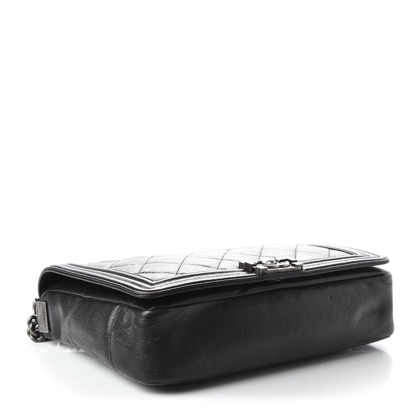 Goatskin Ombre Faded Quilted Large Boy Flap Grey