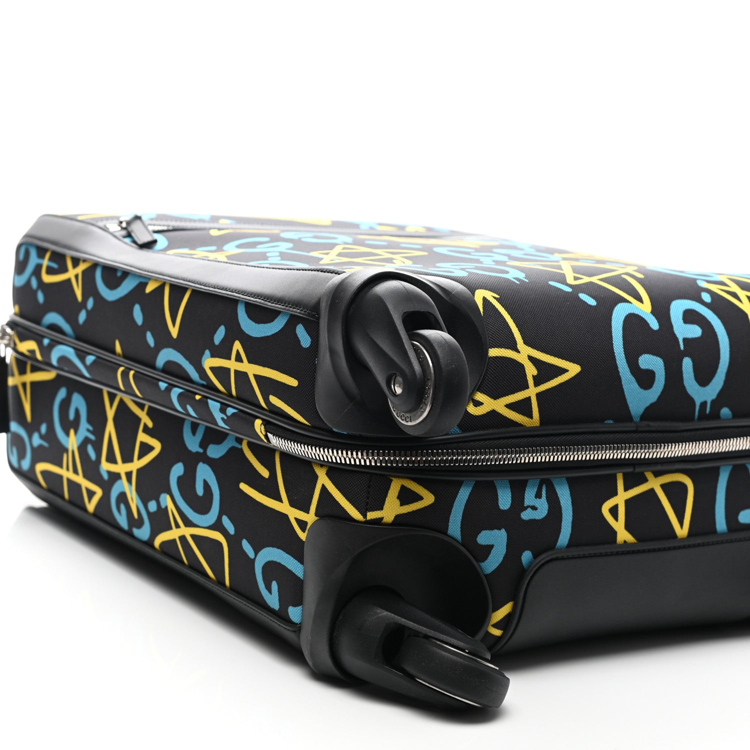 Gucci Nylon GucciGhost Carry On Trolley Black New Acquamarine 11 of 12