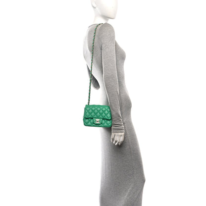 Chanel Lambskin Quilted Mini Square Flap Green 2 of 11