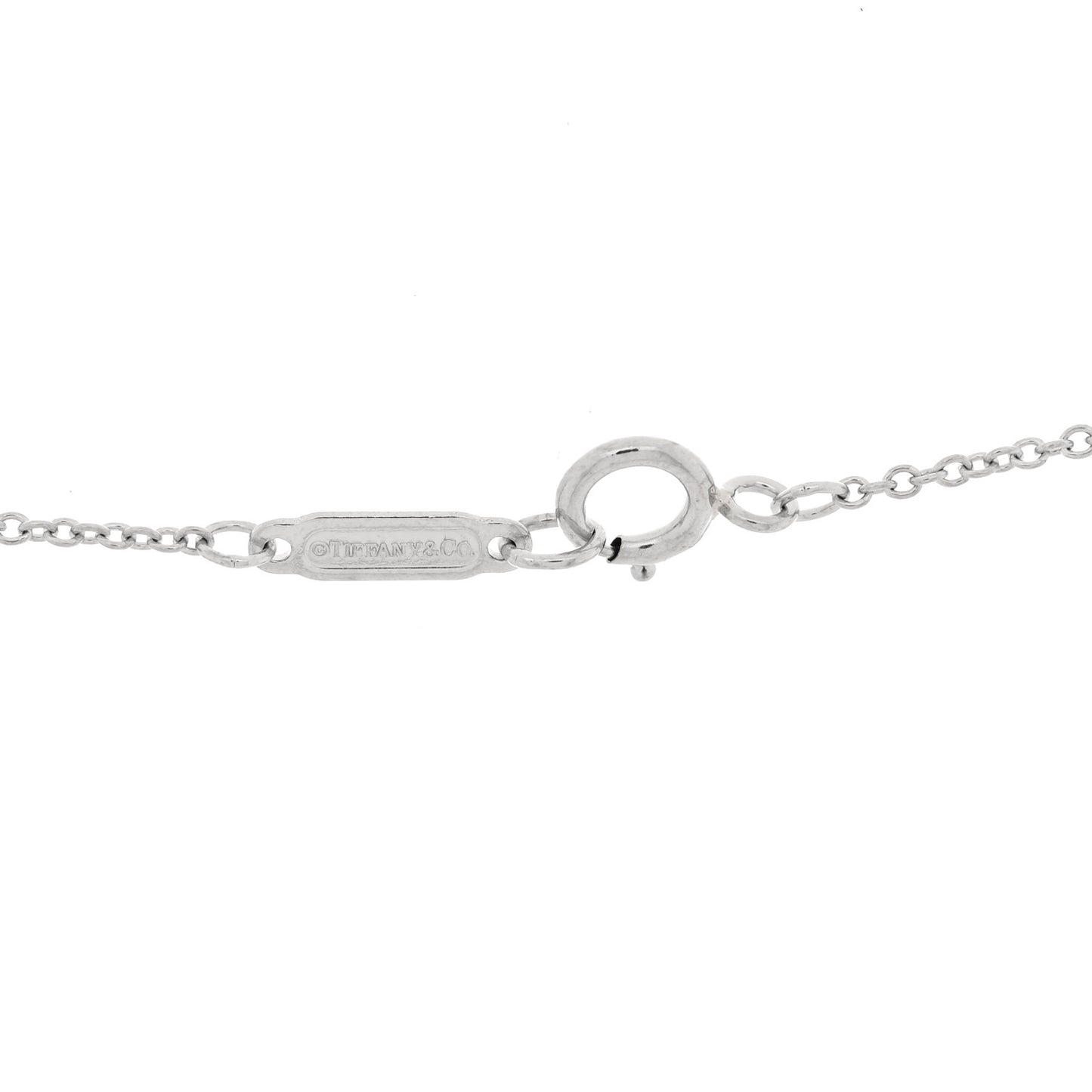 Platinum Diamond Small Open Circle Pendant Necklace