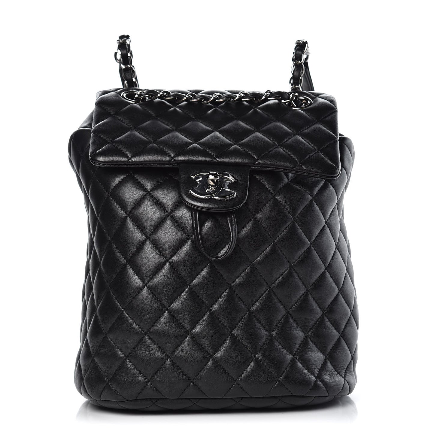 Lambskin Quilted Small Urban Spirit Backpack Black