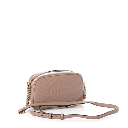 Gucci Calfskin Matelasse Small GG Marmont Chain Shoulder Bag Porcelain Rose 3 of 10