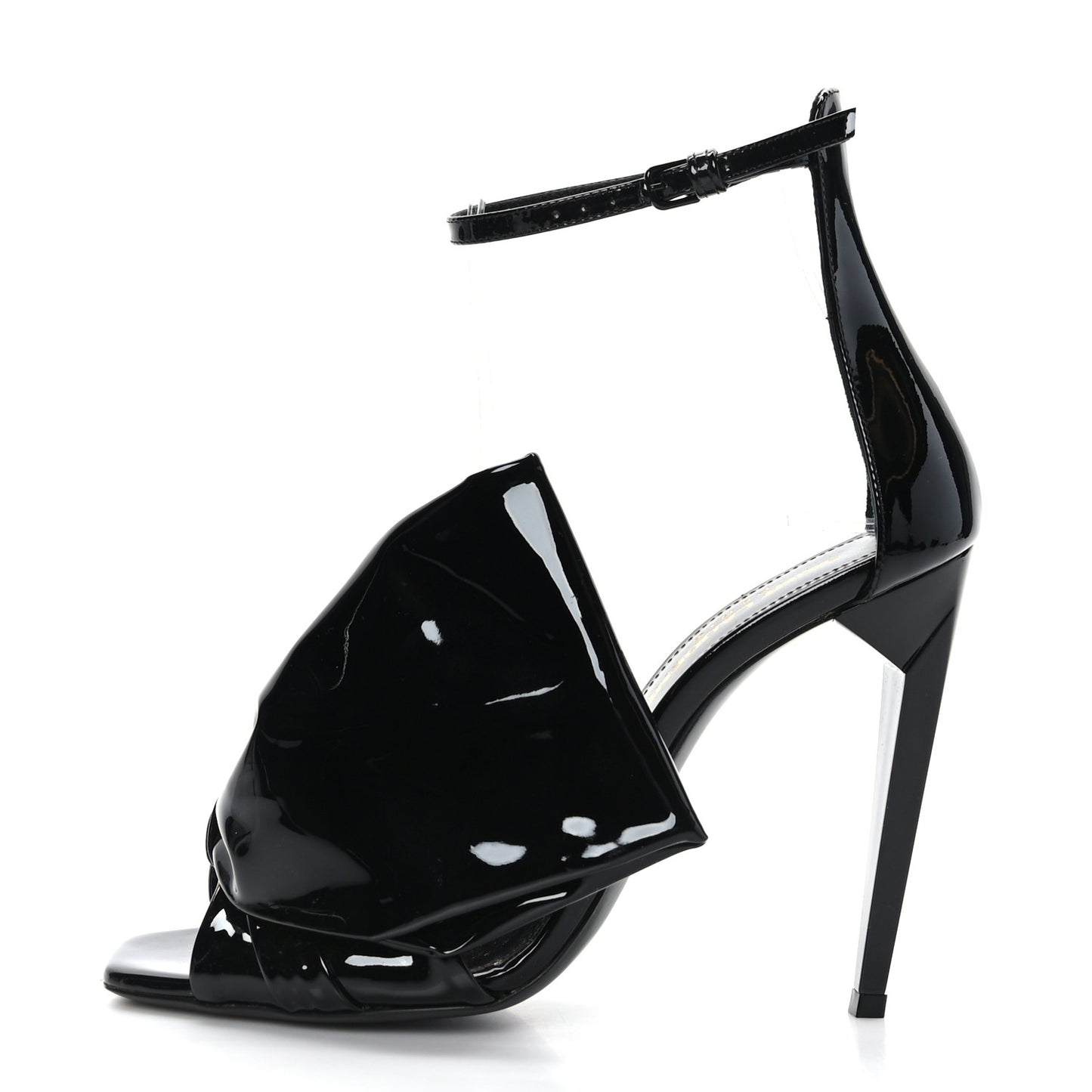 Patent Calfskin Freja 105 Bow Sandals 36 Black