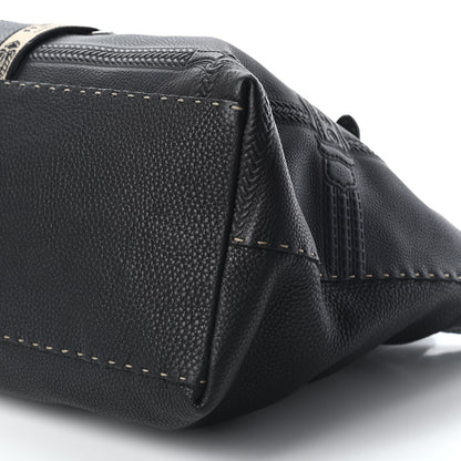 Fendi Metallic Calfskin Romano Selleria Large Villa Borghese Tote Black 8 of 8