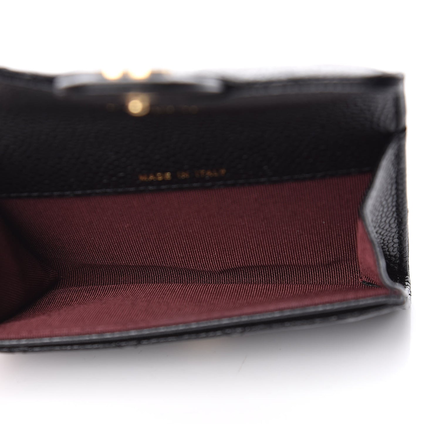 Caviar Quilted Flap Card Holder Black