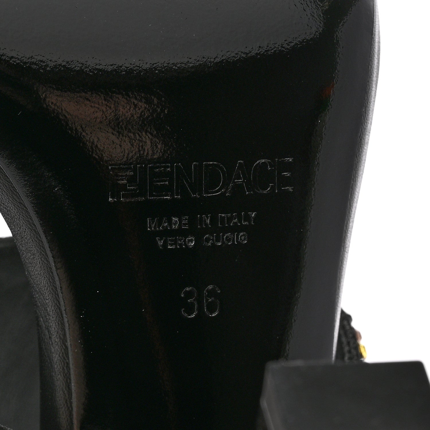 Versace X FENDI Calfskin Crystal Fendace FF Medusa High Heel Mule Sandals 36 Black Multicolor 6 of 12