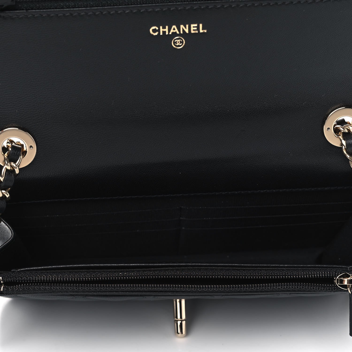 Chanel Lambskin Quilted Trendy CC Wallet On Chain WOC Black 4 of 4