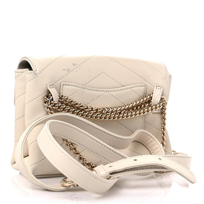 Chanel Calfskin Chevron Stitched Coco Waist Bag Ivory 3 of 18