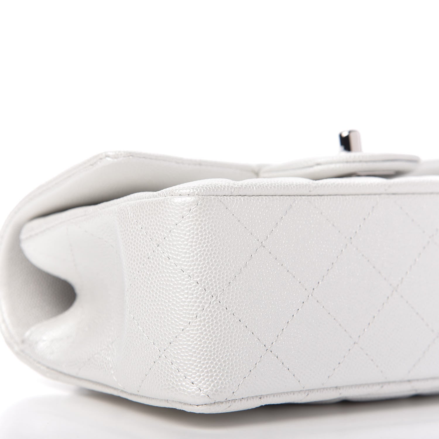 Chanel Iridescent Caviar Quilted Mini Top Handle Rectangular Flap White 6 of 11