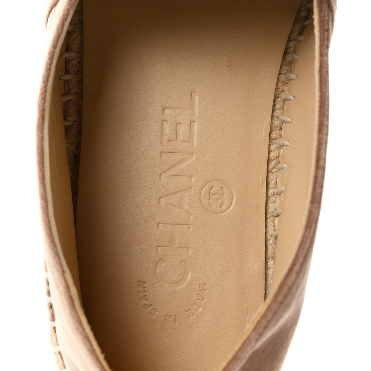 Velvet Logo Espadrilles 38 Beige Black