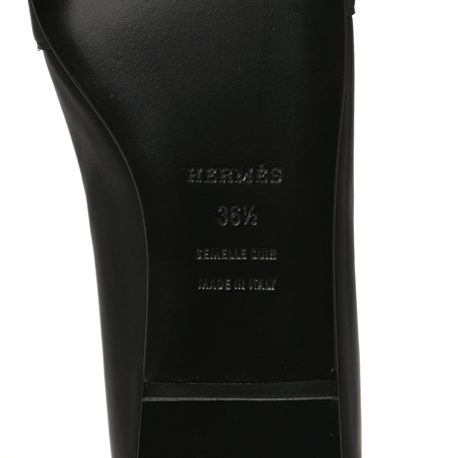 Hermes Box Calfskin Nice Ballerina Flats 36.5 Black Bleu Ardoise Cedre 12 of 14