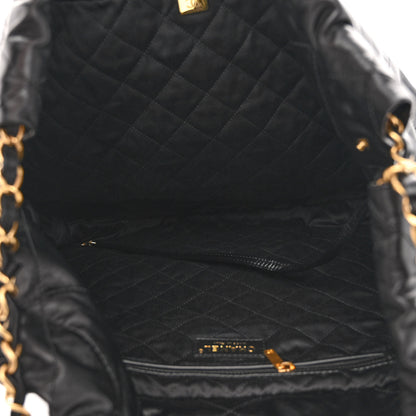 Chanel Shiny Calfskin Quilted Large Chanel 22 Black 5 of 10