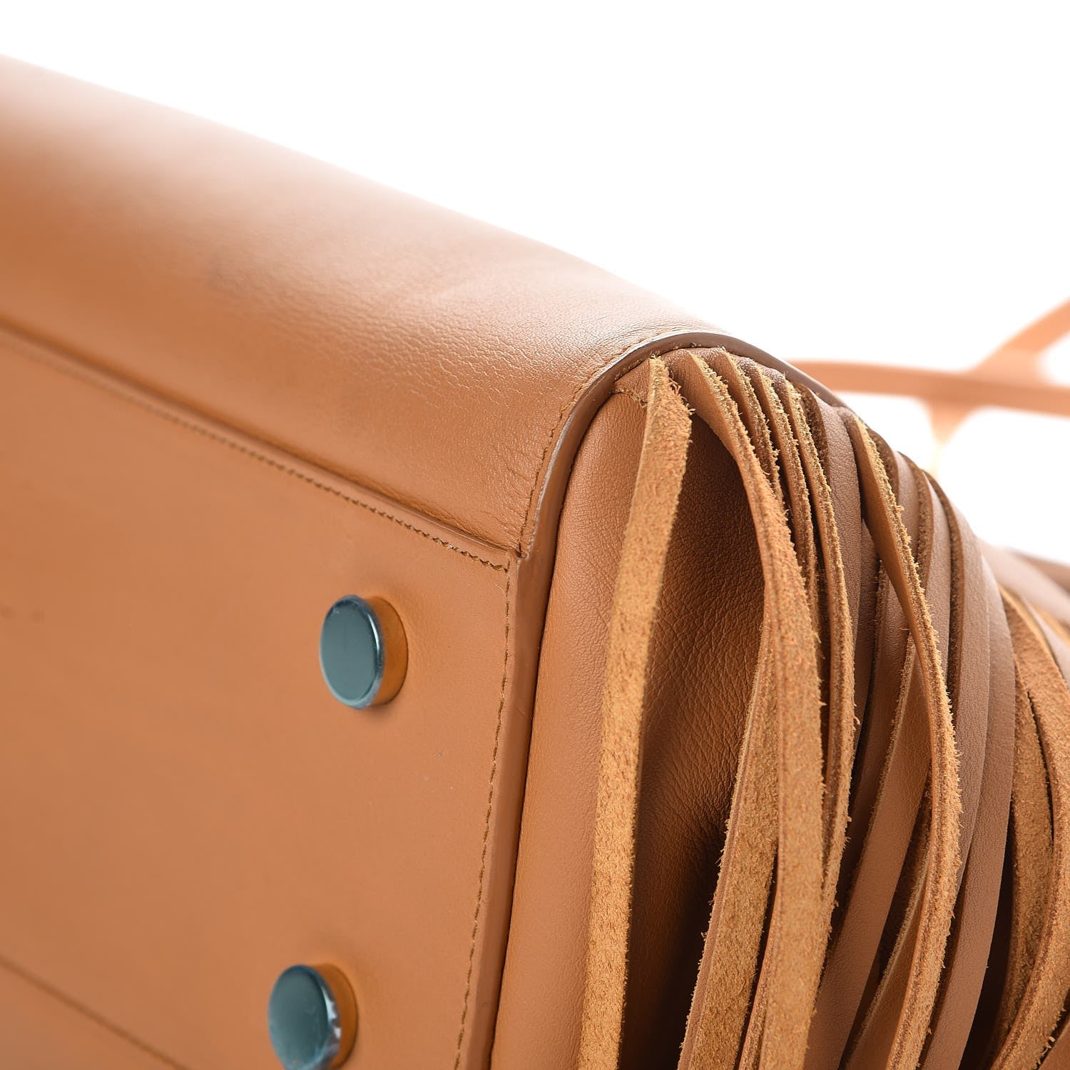 Saint Laurent Calfskin Small Rive Gauche Fringe Tote Tan 12 of 15