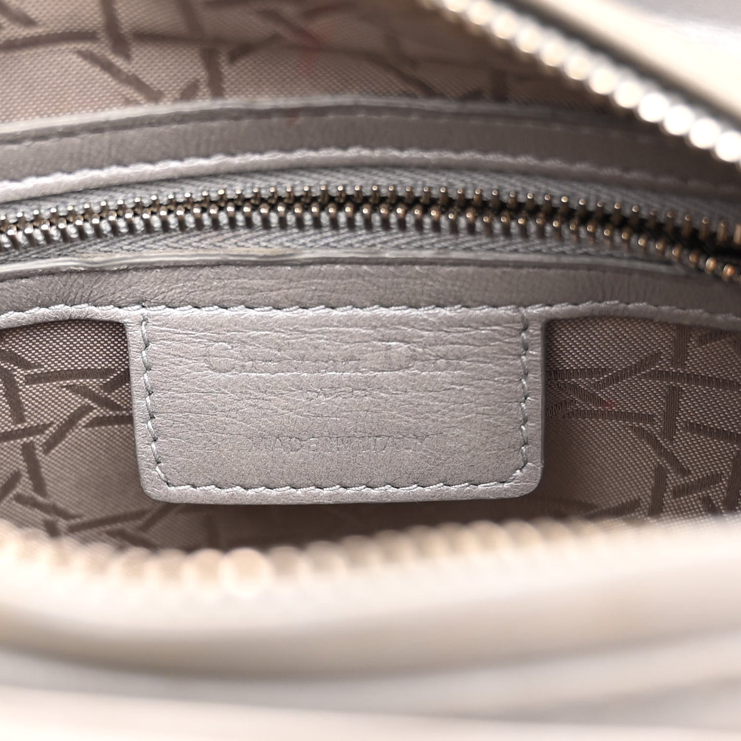 Pearly Lambskin Cannage Medium Lady Dior Grey