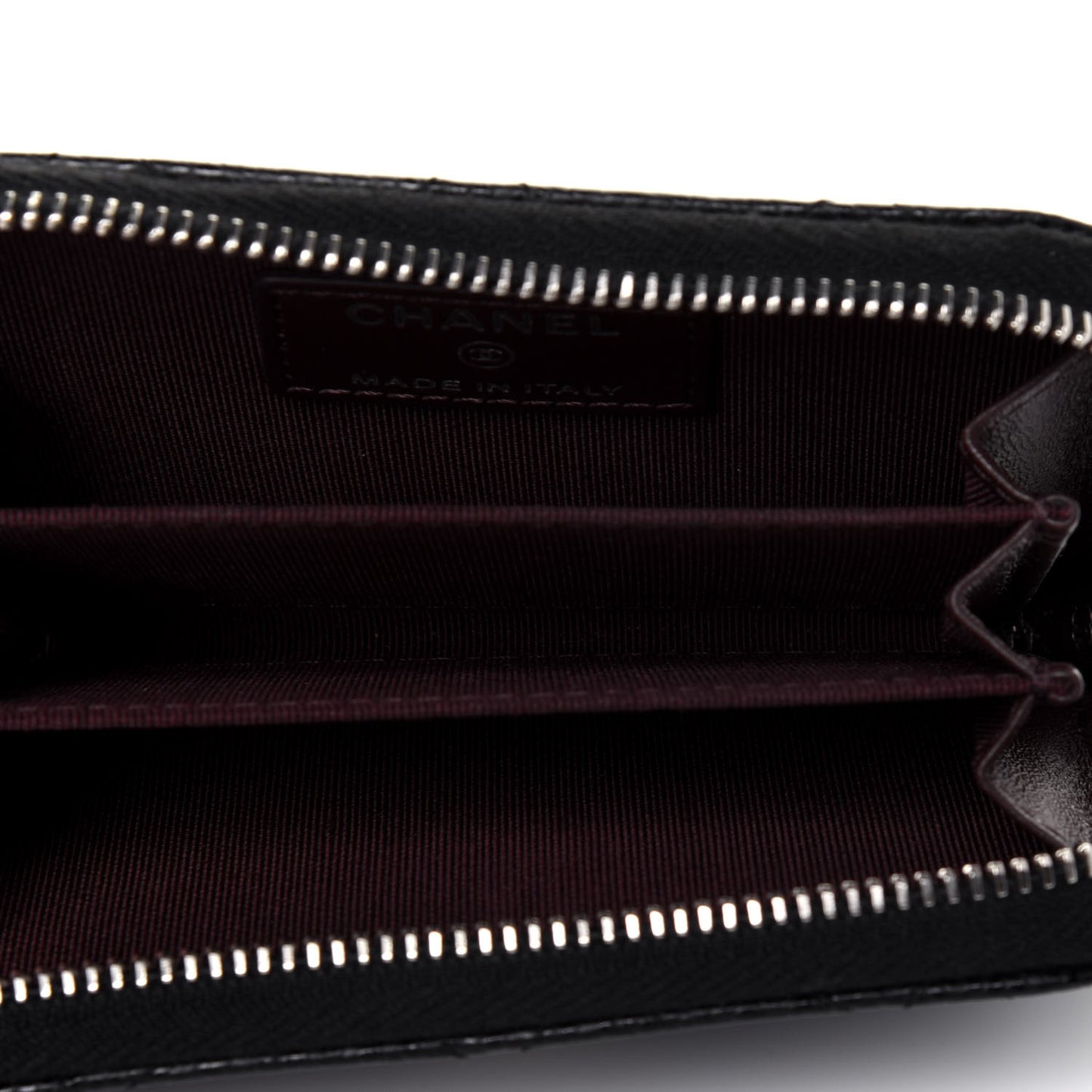 Caviar Quilted Zip Coin Purse Black