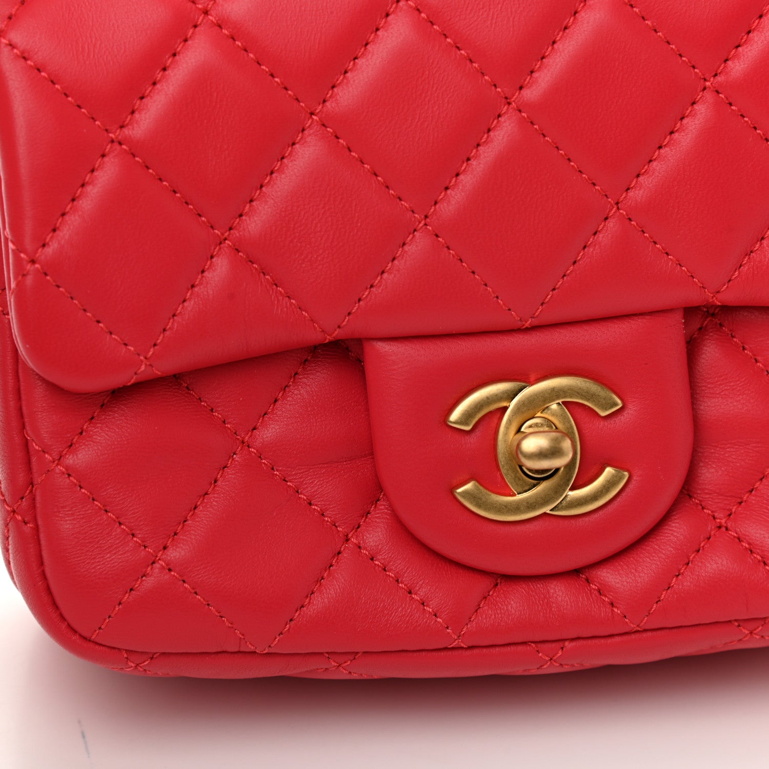 Chanel Lambskin Quilted Mini Pearl Crush Flap Red 11 of 13