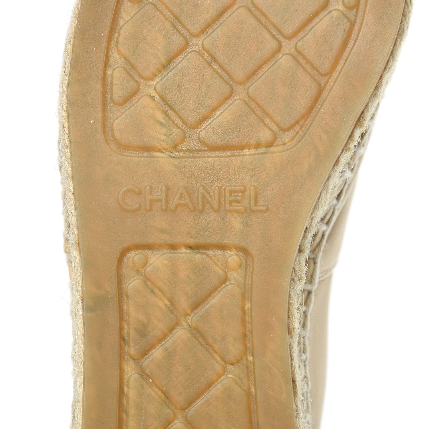 Chanel Lambskin CC Espadrilles 35 Beige Black 7 of 9