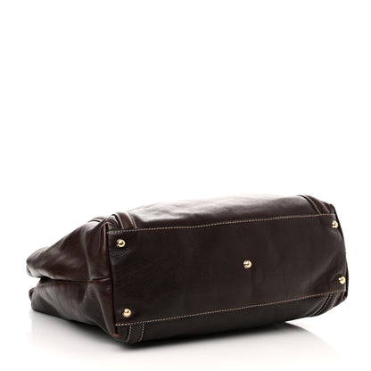 Gucci Calfskin Large Britt Shoulder Bag Dark Brown 4 of 10