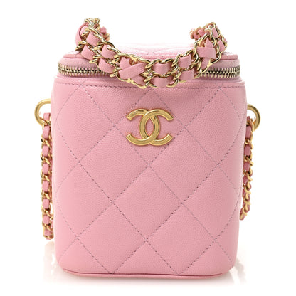 Chanel Caviar Quilted Tiny CC Vanity Case With Chain Pink 1 of 11