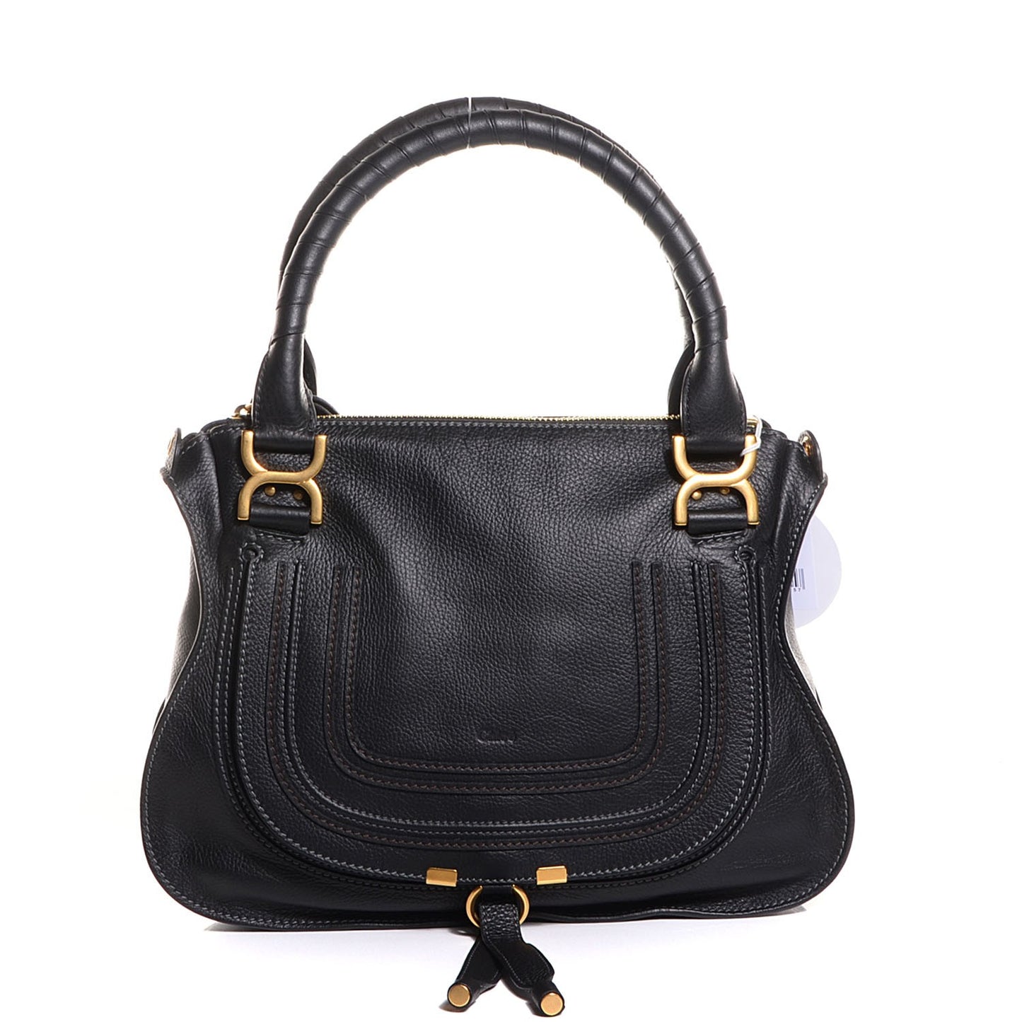 Calfskin Medium Marcie Satchel Black