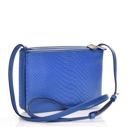 Celine Python Small Trio Crossbody Bag Royal Blue 3 of 9
