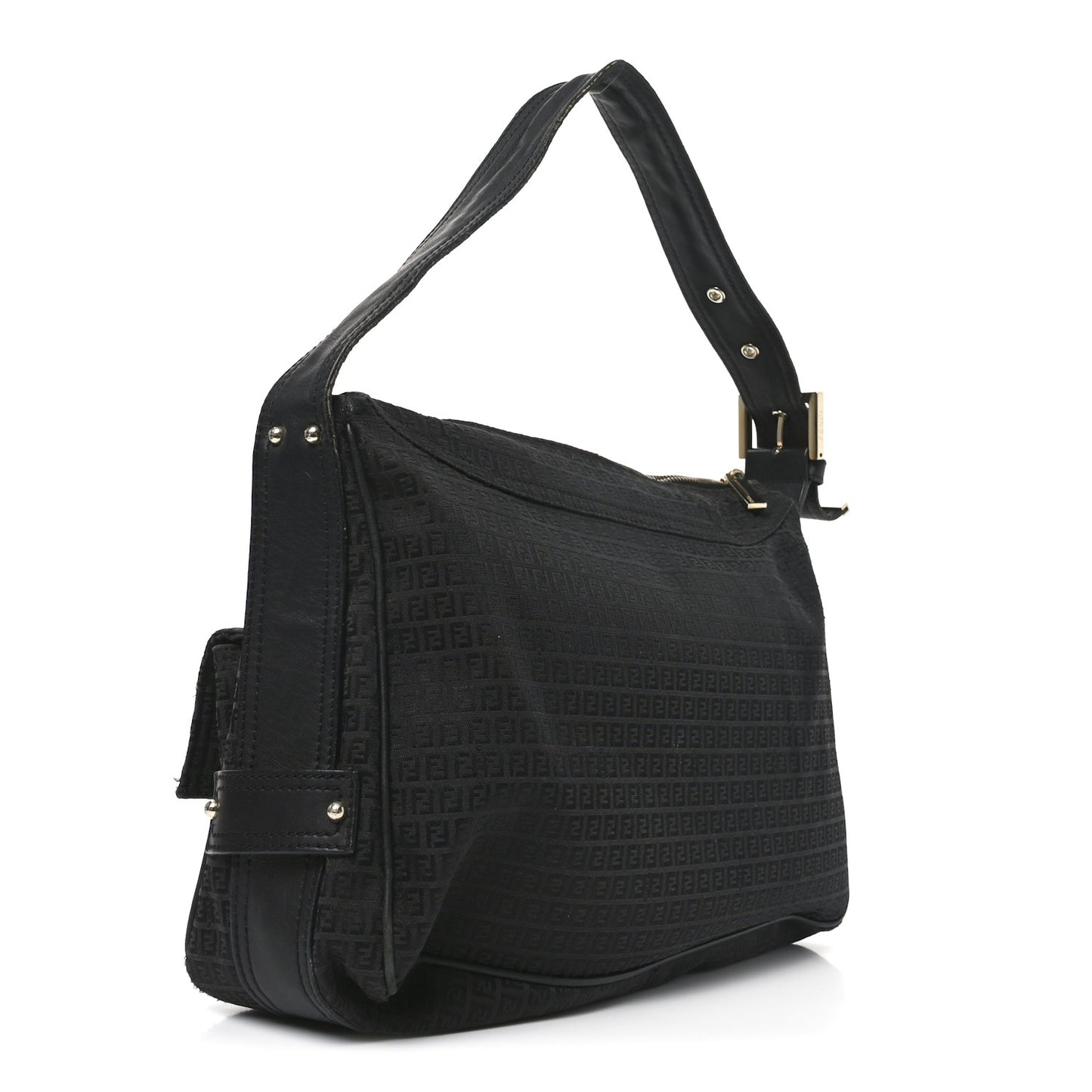Zucchino Vitello Shoulder Bag Black