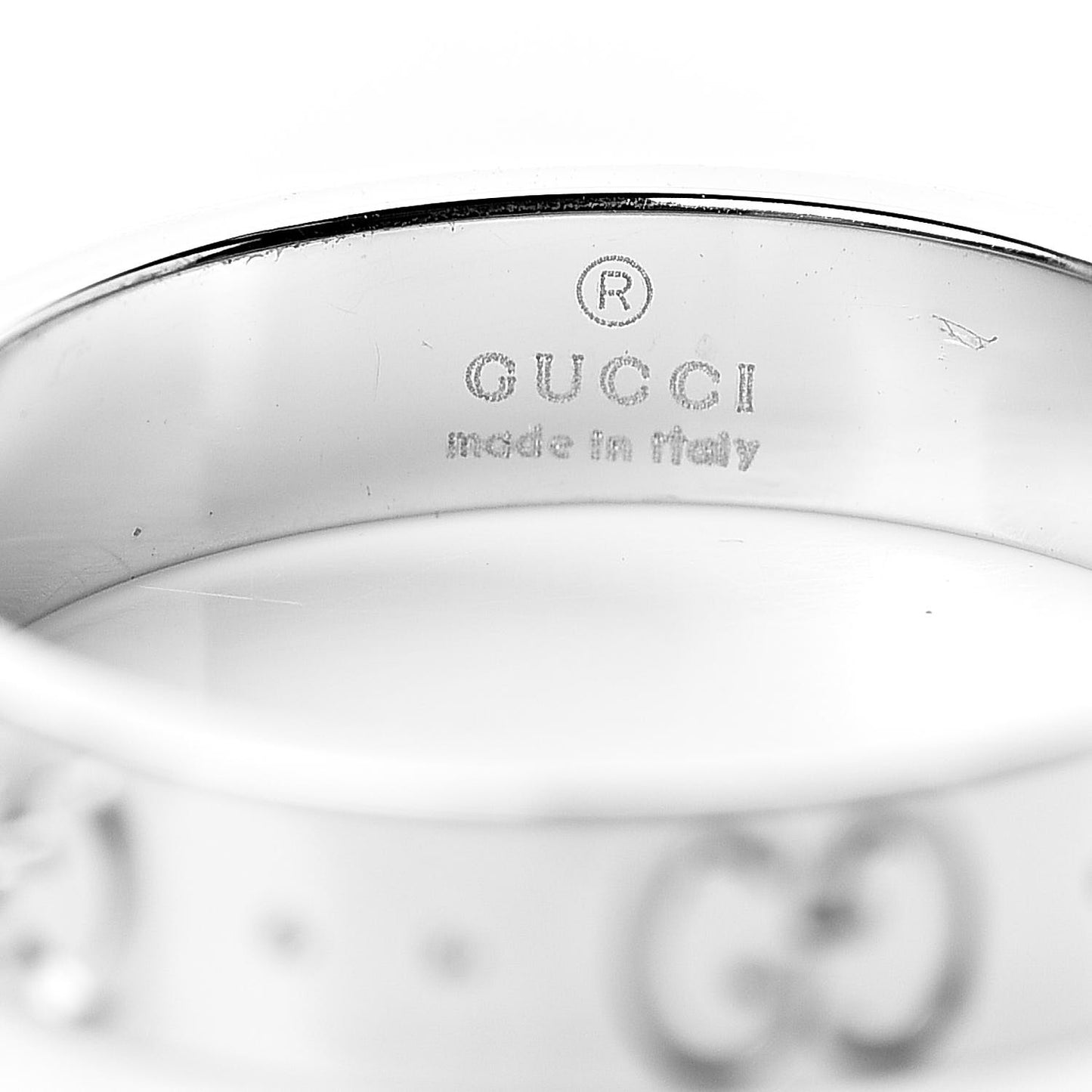 18K White Gold 4mm Icon Thin Band Ring 51 5.75