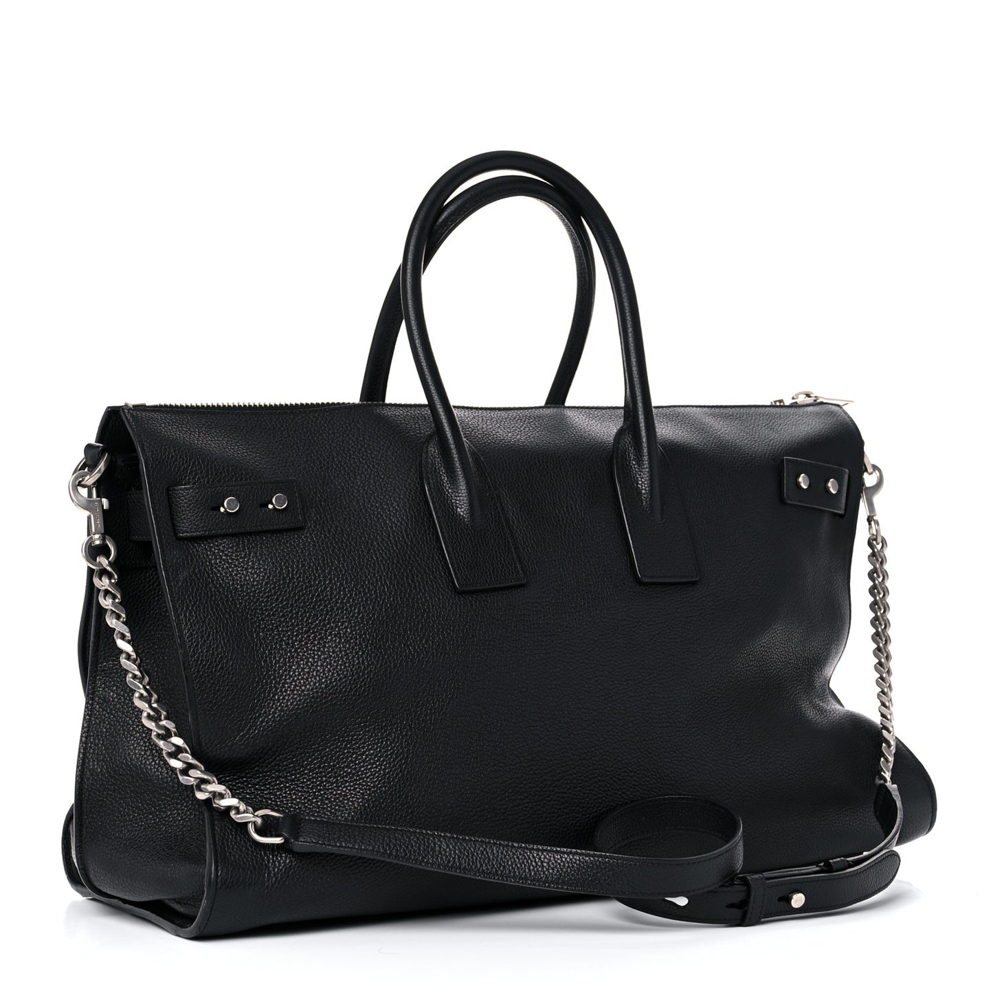 Grained Calfskin Medium Souple Sac De Jour Duffle Black