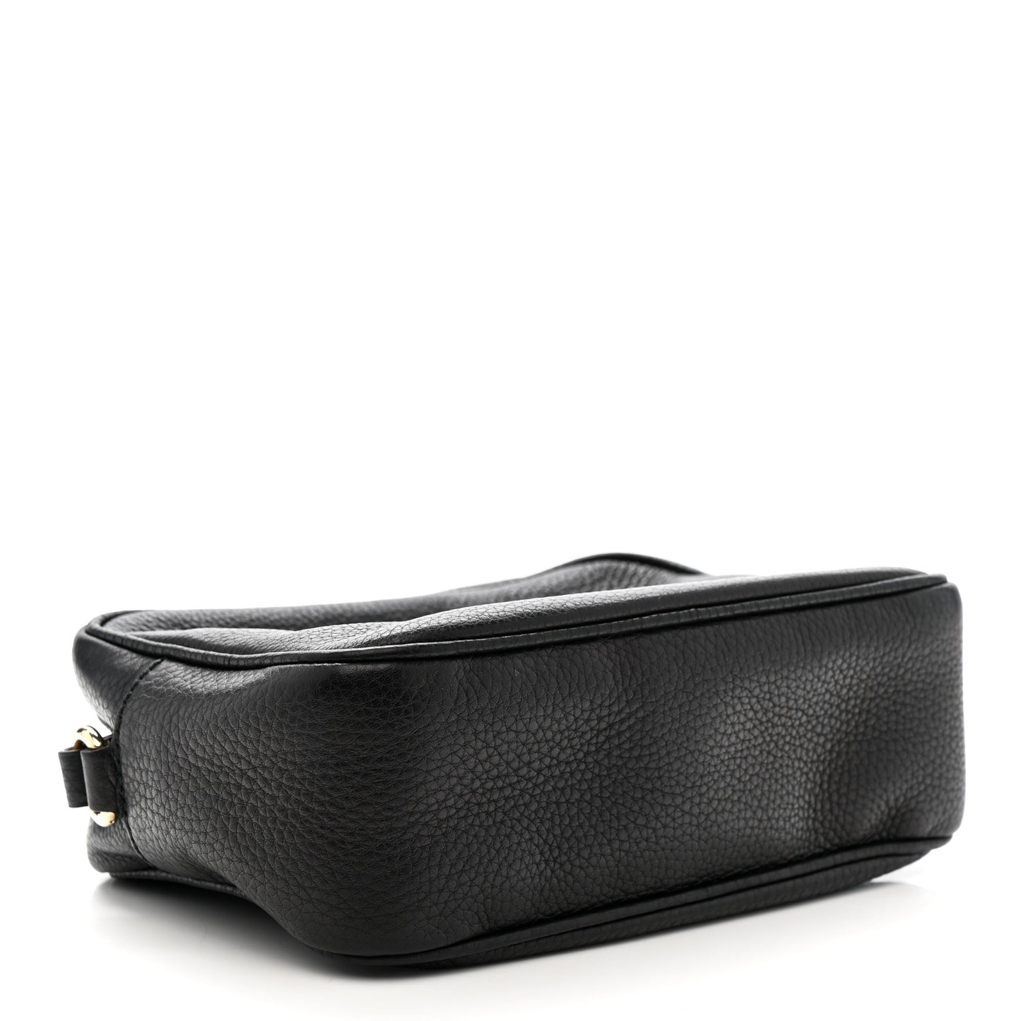 Pebbled Calfskin Small Soho Disco Bag Black