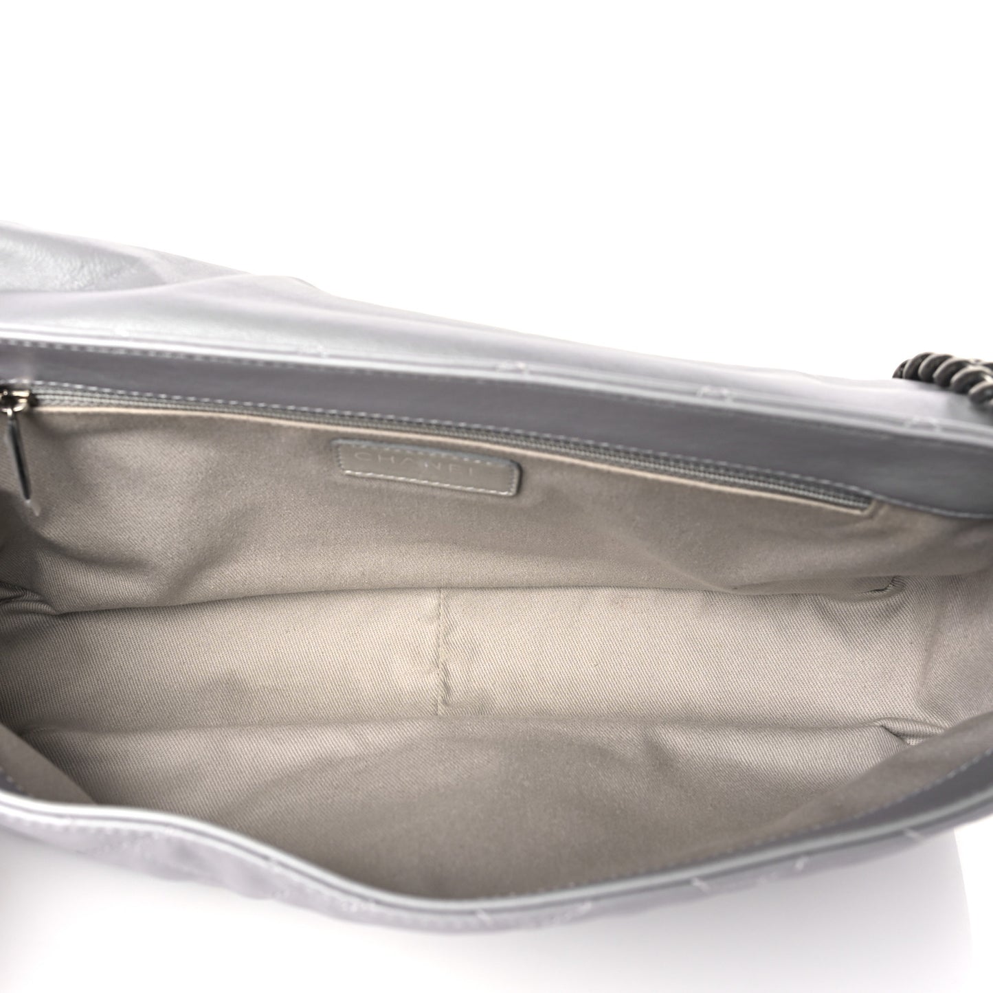 Calfskin Large Country Chic Flap Grey