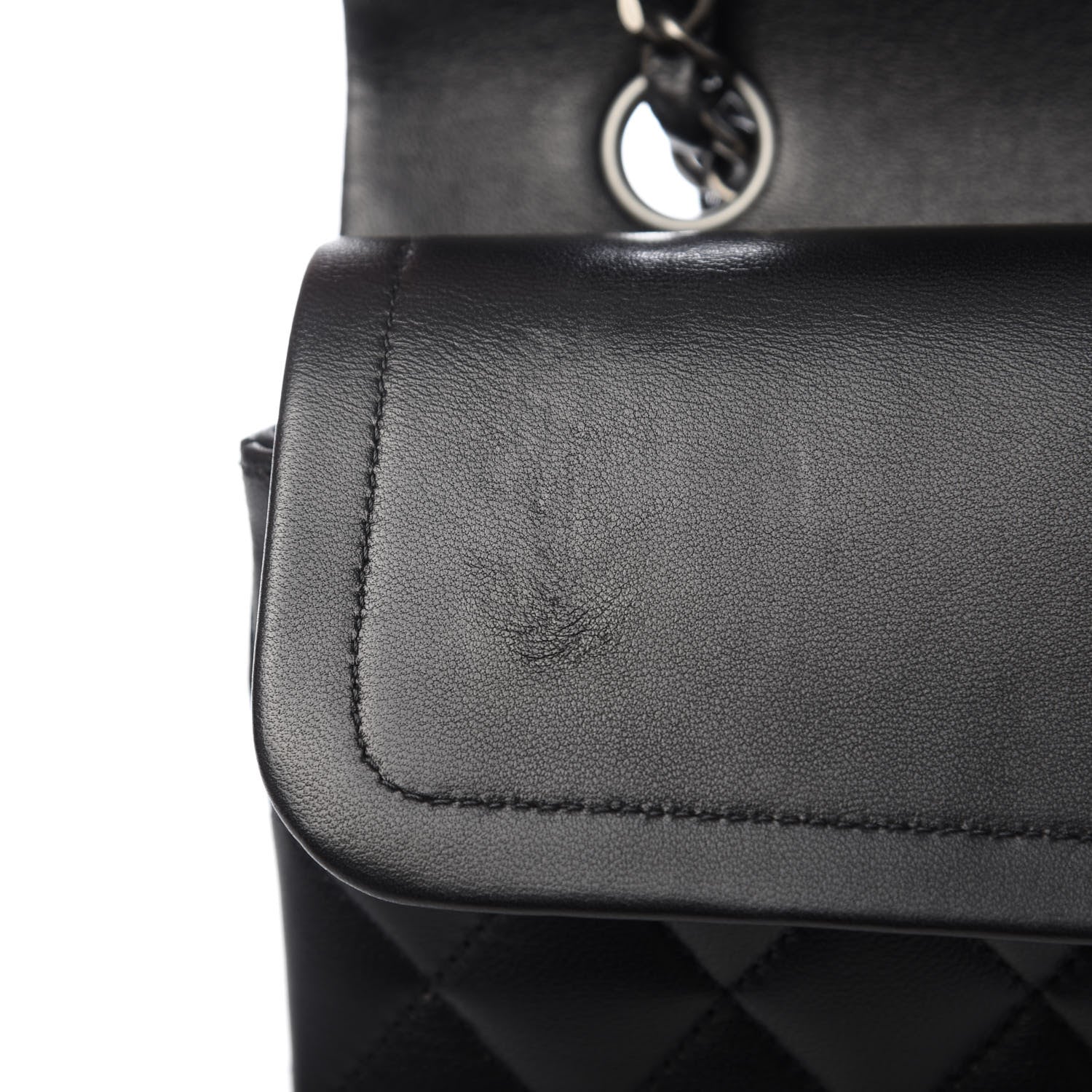 Chanel Lambskin Quilted Medium Double Flap Black 11 of 13