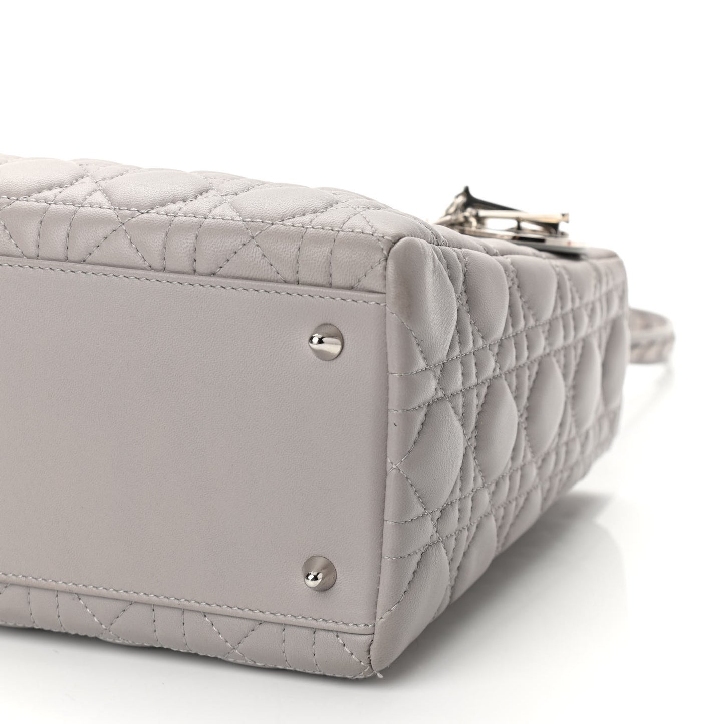 Lambskin Cannage Medium Lady Dior Grey