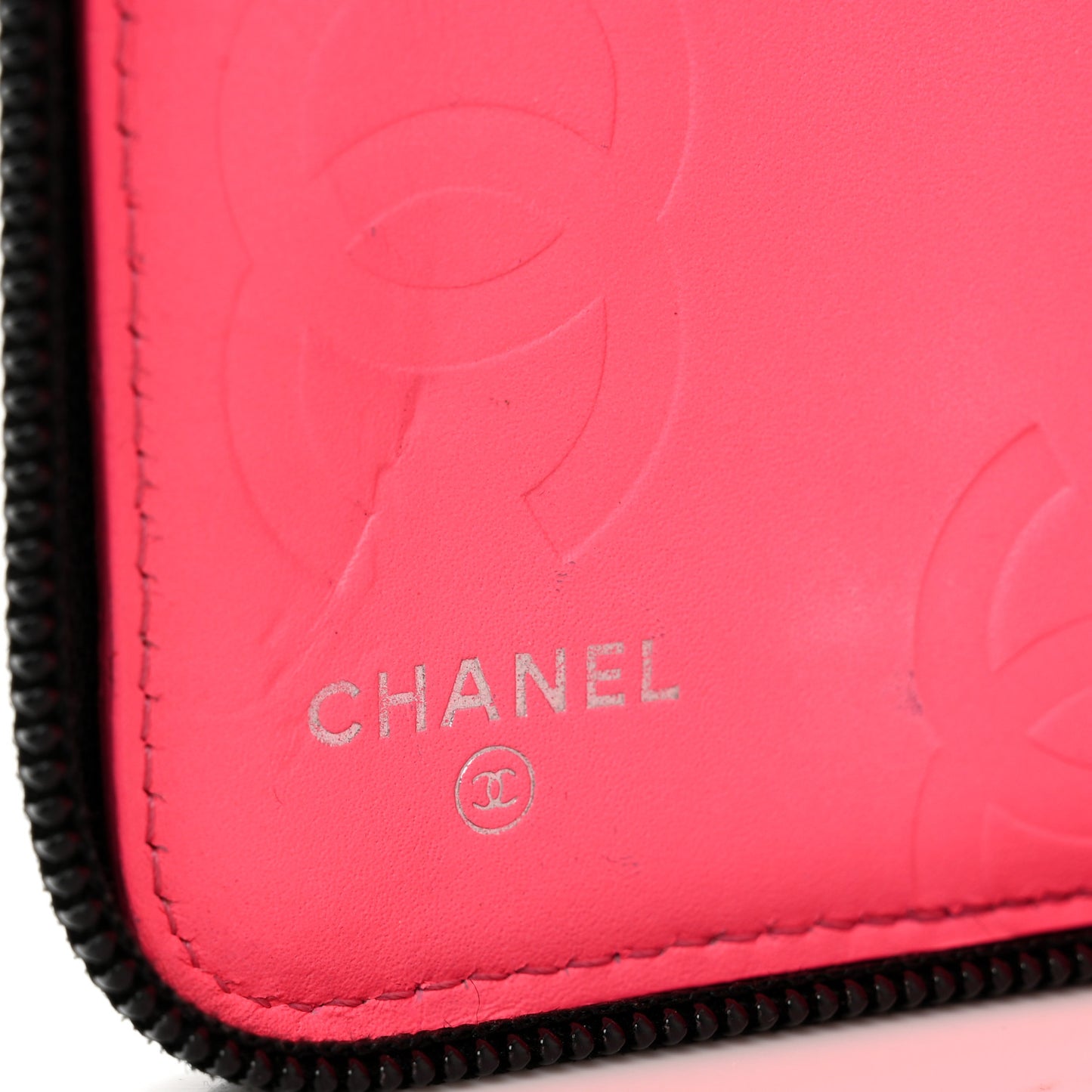 Calfskin Cambon Zip Around Organizer Wallet Black
