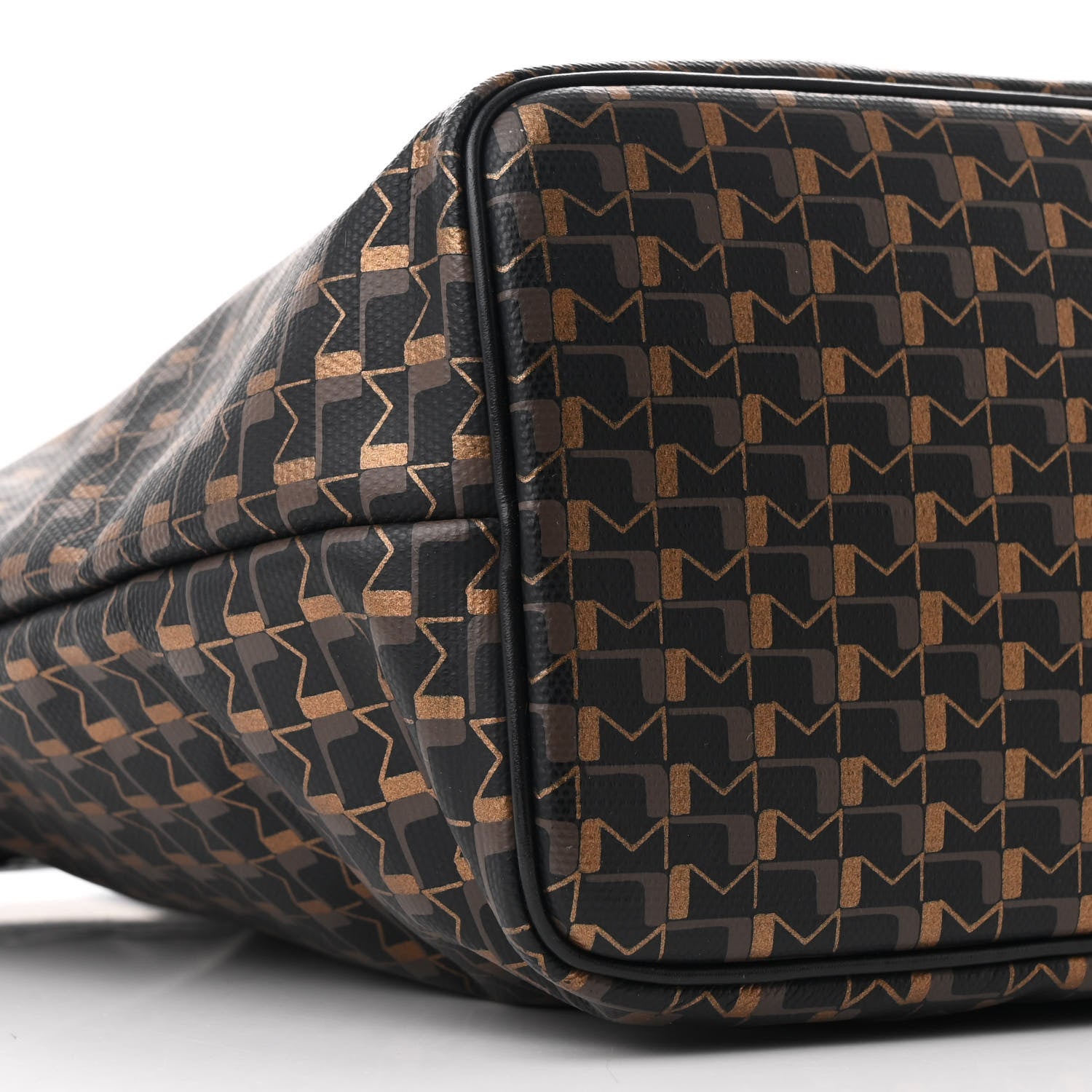 Moynat Grained Calfskin Canvas 1920 Oh! Tote Ruban MM Carbon Bronze 9 of 10