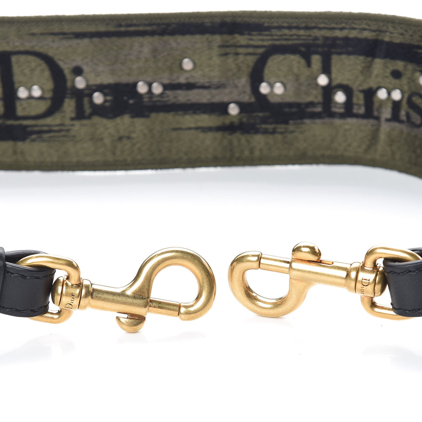 Canvas Embroidered Studded Camouflage Shoulder Strap Vert Multicolor