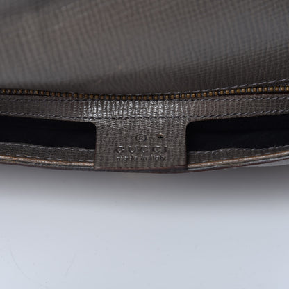 Gucci Calfskin Horsebit Chain Flap Shoulder Bag Grey 6 of 14