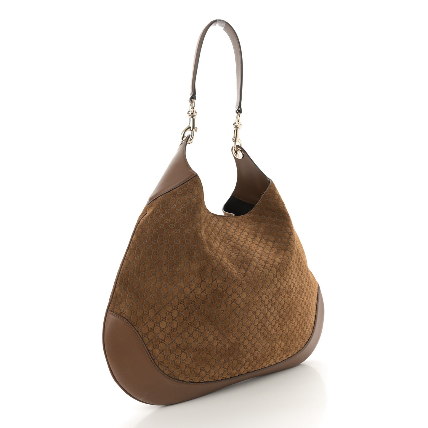 GG Suede B Large Shoulder Bag Brown