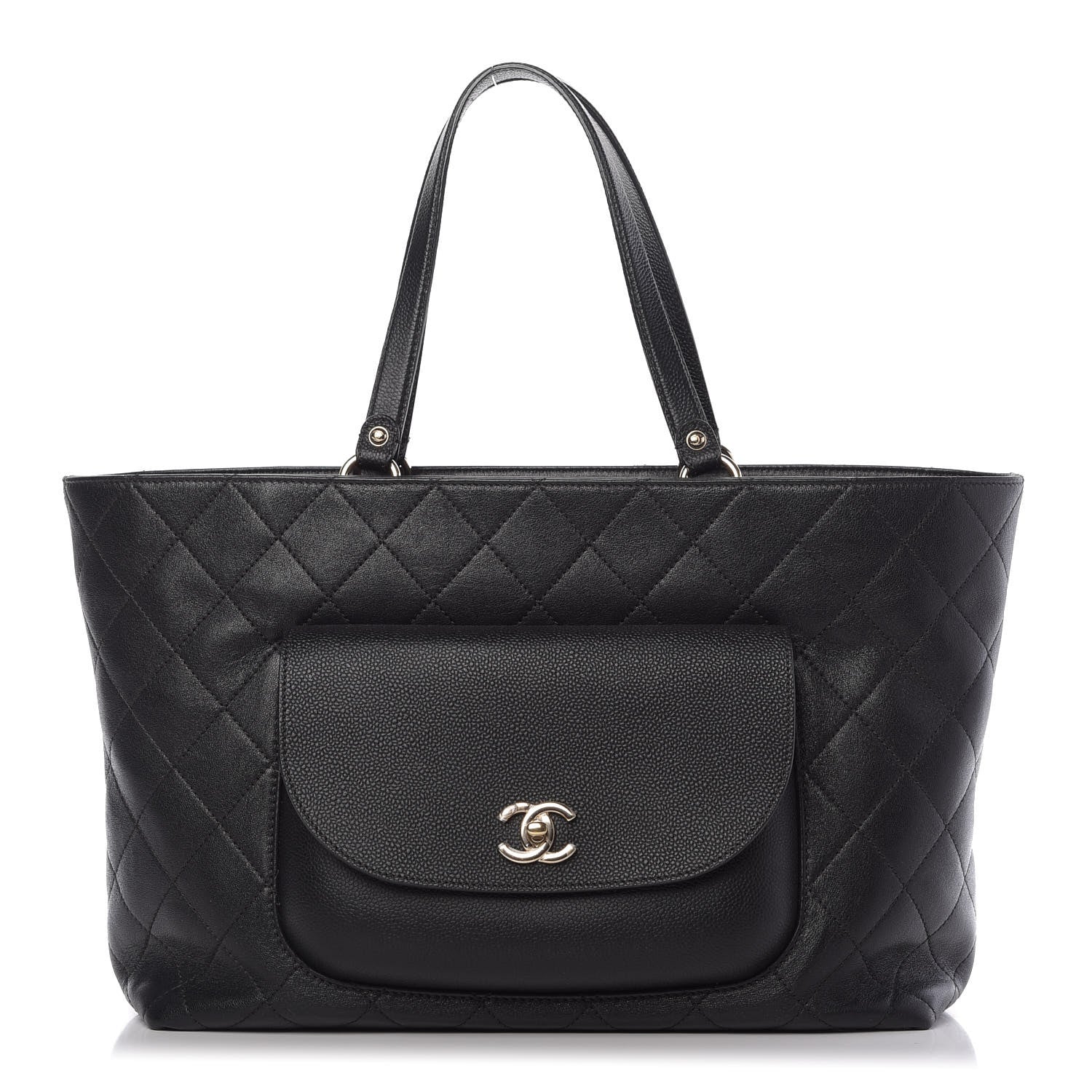 Chanel Sheepskin Caviar Quilted Large Shopping Tote Black 1 of 9